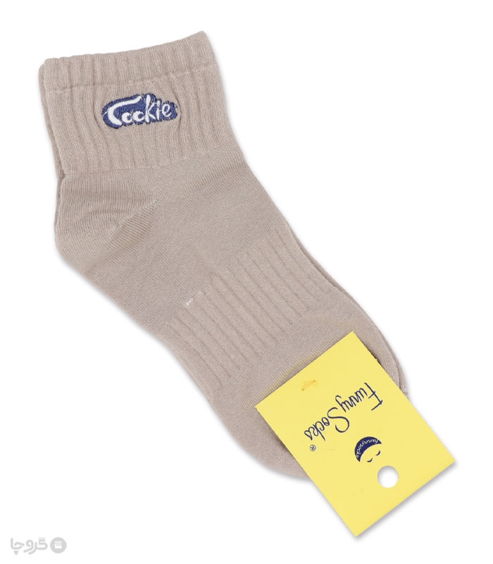 جوراب نیم ساق زنانه فانی ساکس کد 34504 گلدوزی طرح Cookie
