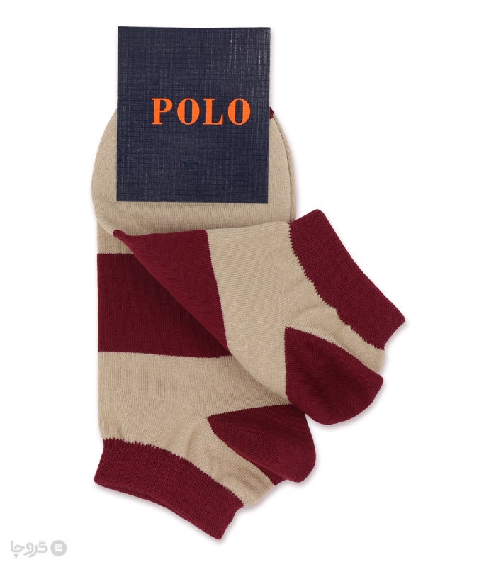 جوراب مچی مردانه گلدوزی کد 86509 طرح Polo