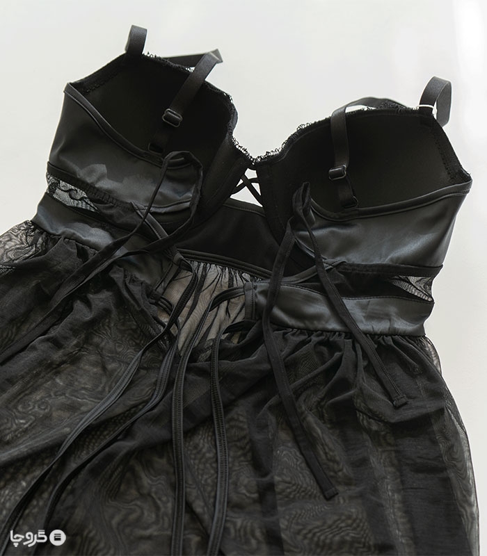 پیراهن کاپدار حریر و دانتل نیو کد Ashly