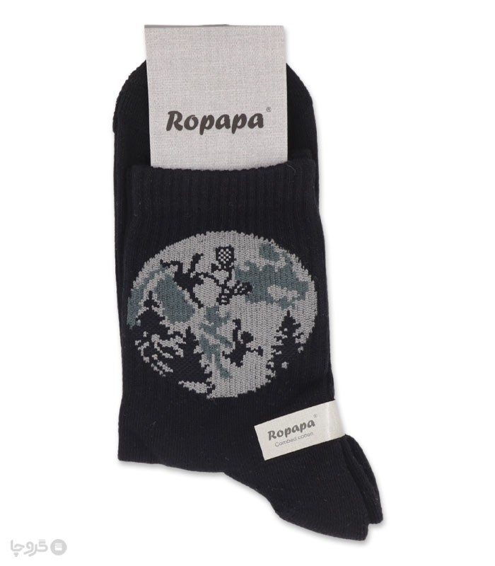 خرید جوراب نیم ساق مردانه پاشنه و پنجه حوله‌ای روپاپا طرح E.T