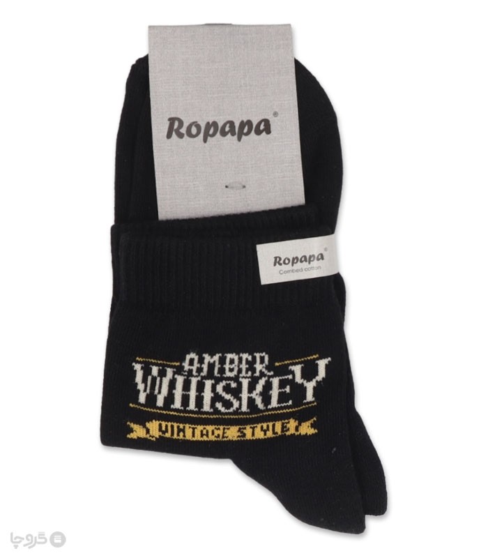 خرید جوراب نیم ساق مردانه پاشنه و پنجه حوله‌ای روپاپا طرح Amber