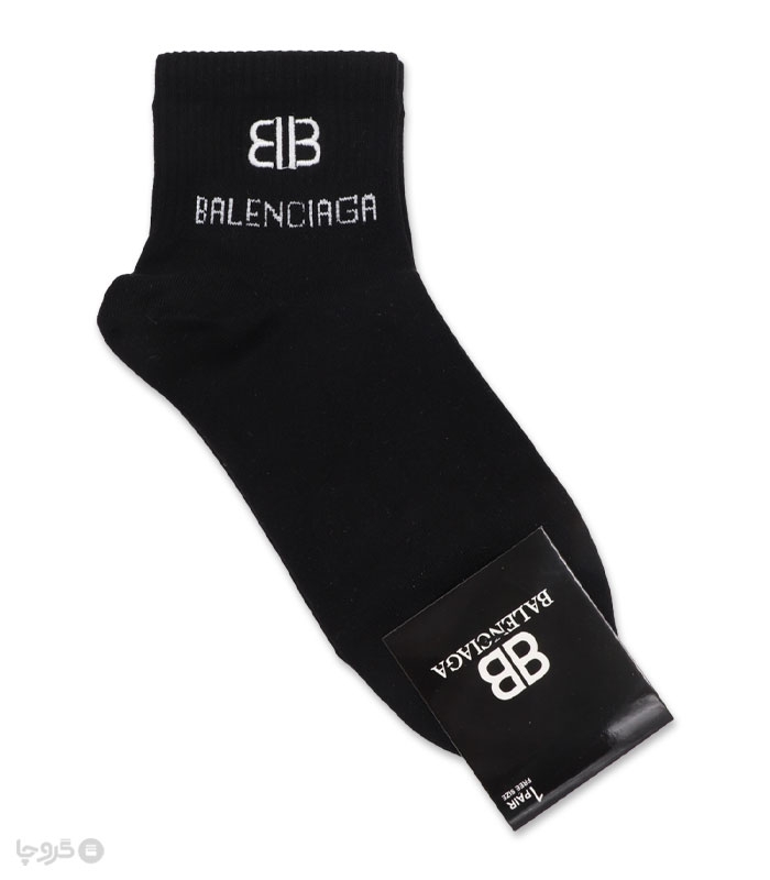 خرید جوراب نیم ساق مردانه کد 765030 گلدوزی طرح Balenciaga