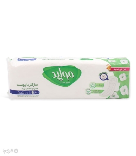 نوار بهداشتی بالدار ضخیم کتان مولپد Molped مدل Maxi Soft خیلی بزرگ - بسته 10 عددی