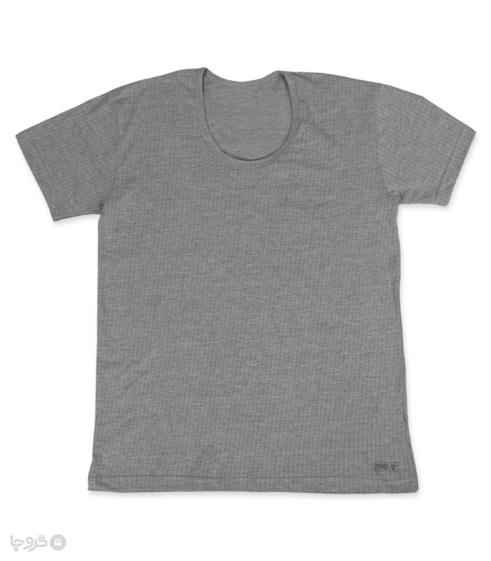 زیرپوش نخی نیم آستین یقه گرد سوزن خالی ملانژ نیکوتن پوش کد 1016