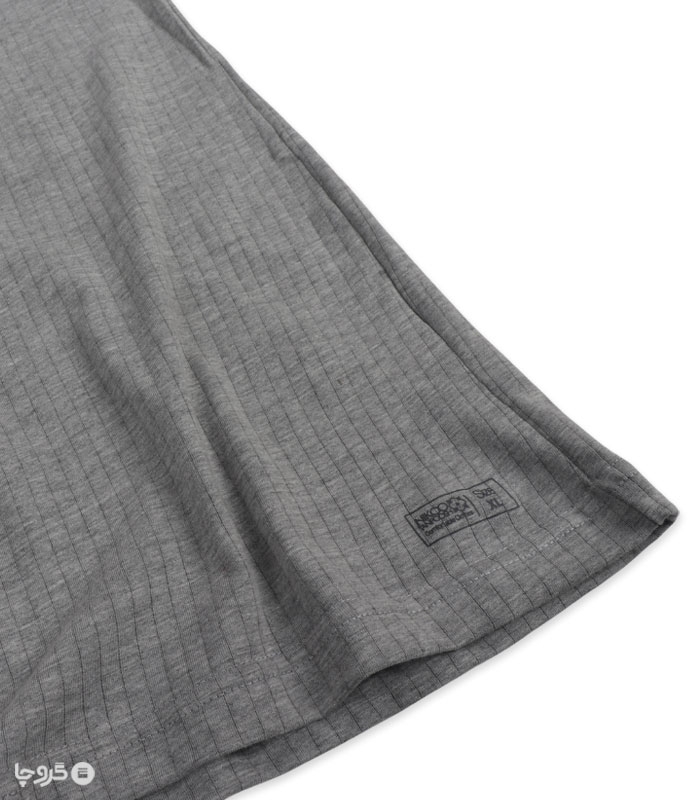 زیرپوش نخی نیم آستین یقه گرد سوزن خالی ملانژ نیکوتن پوش کد 1016