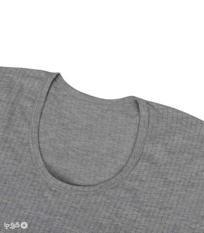 زیرپوش نخی نیم آستین یقه گرد سوزن خالی ملانژ نیکوتن پوش کد 1016