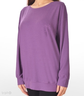 تیشرت آستین بلند زنانه نخی ناربن کد WT3981 طرح جوانه