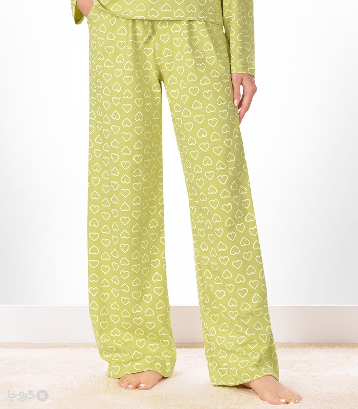 شلوار زنانه نخی ناربن کد WP3961 طرح دل بند