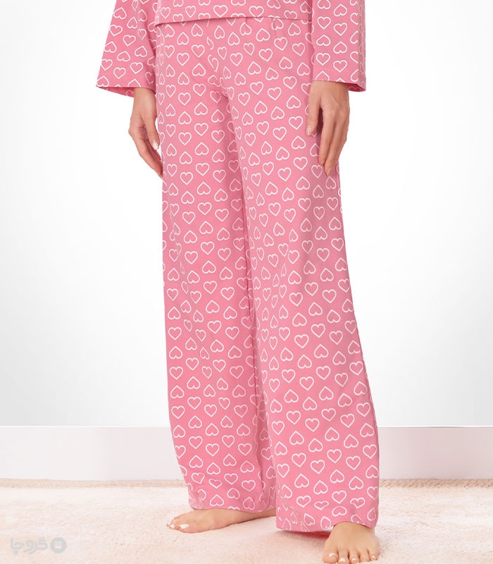 شلوار زنانه نخی ناربن کد WP3961 طرح دل بند