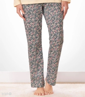 شلوار زنانه نخی ناربن کد WP3946 طرح باغچه 