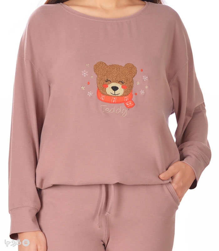 تیشرت آستین بلند زنانه ناربن کد WT3979 طرح تدی