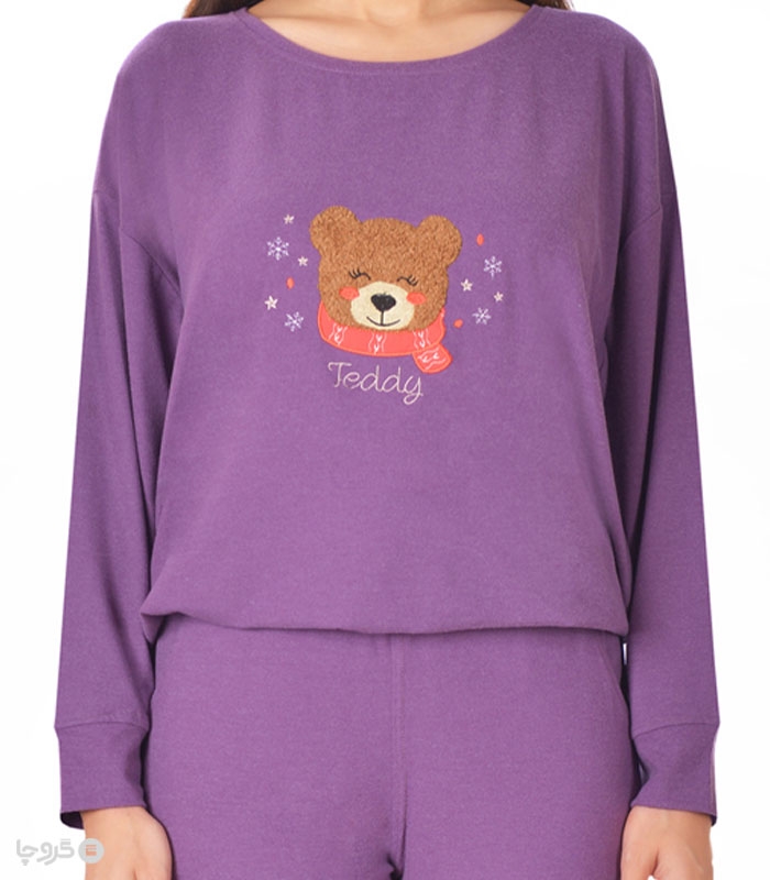 تیشرت آستین بلند زنانه ناربن کد WT3979 طرح تدی