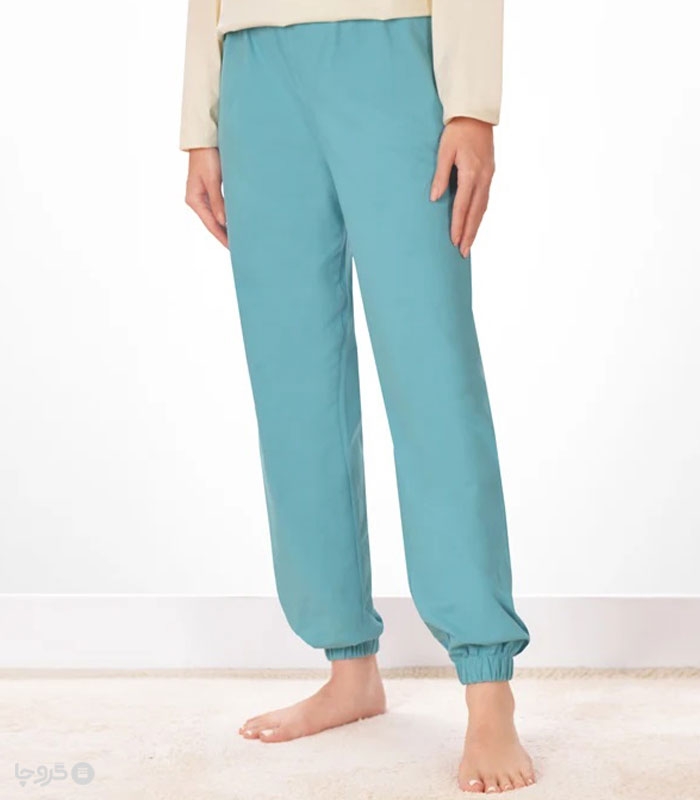 شلوار زنانه نخی ناربن کد WP3970 طرح گربه ناز