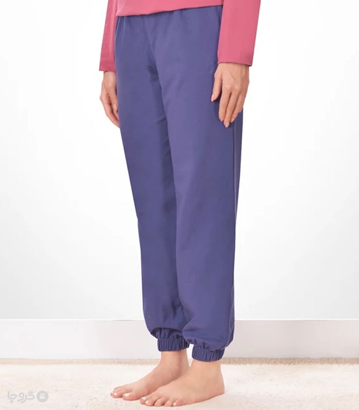 شلوار زنانه نخی ناربن کد WP3970 طرح گربه ناز