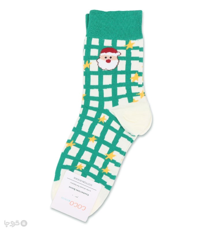 خرید جوراب نیم ساق زنانه کوکو اند هانا طرح بابانوئل و ستاره