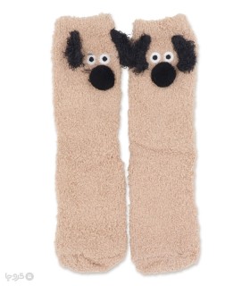 جوراب بوکله ساقدار زنانه گوشدار طرح سگ