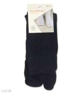 خرید جوراب پشمی ساقدار زنانه انگشتی کوکو اند هانا طرح ژاکارد