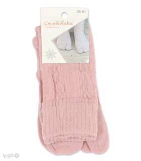 خرید جوراب پشمی ساقدار زنانه انگشتی کوکو اند هانا طرح ژاکارد