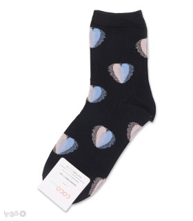 خرید جوراب نیم ساق زنانه کوکو اند هانا طرح قلب آبرنگی