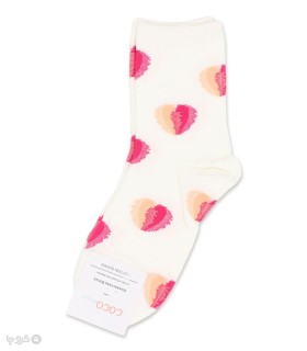 جوراب نیم ساق زنانه کوکو اند هانا طرح قلب آبرنگی