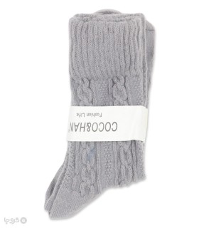 خرید جوراب پشمی ساقدار زنانه کوکو اند هانا طرح ژاکارد زنجیری