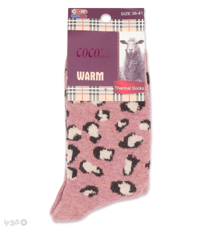 جوراب پشمی Coco & Hana ساقدار زنانه طرح پلنگی
