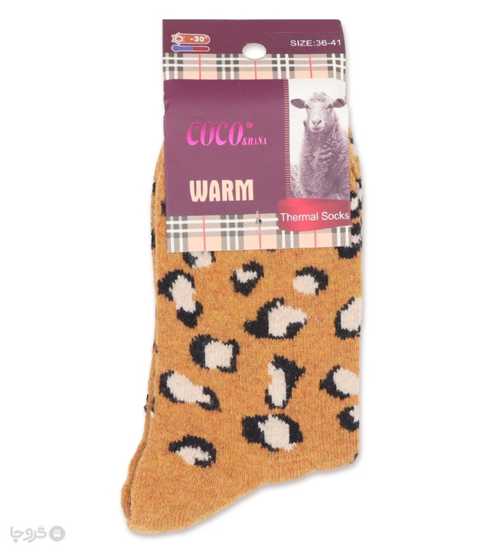 جوراب پشمی Coco & Hana ساقدار زنانه طرح پلنگی