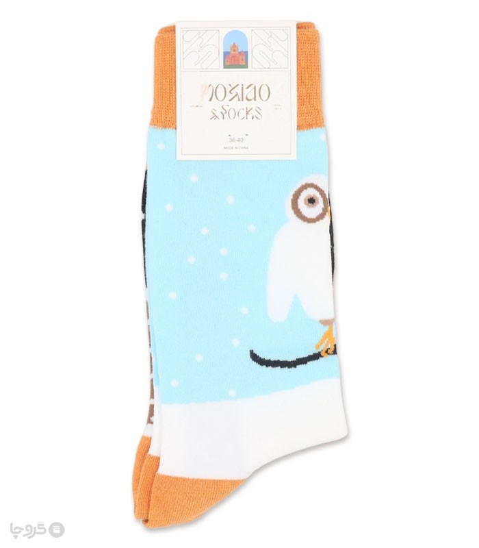 خرید جوراب ساقدار زنانه ماکسیو طرح جغد عینکی