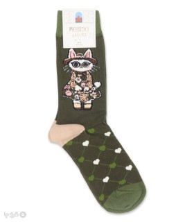 جوراب ساقدار زنانه ماکسیو طرح گربه توریست