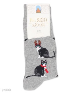 خرید جوراب ساقدار زنانه ماکسیو طرح گربه سیاه