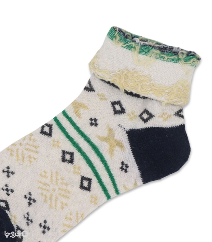 جوراب پشمی Coco & Hana ساقدار زنانه طرح گوزن هندسی