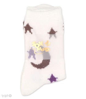 خرید جوراب بوکله ساقدار زنانه طرح  ماه و ستاره