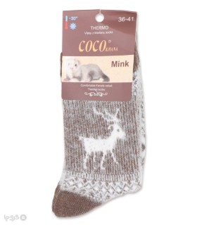 خرید جوراب پشمی موهر ساقدار زنانه کوکو اند هانا طرح گوزن کریسمسی