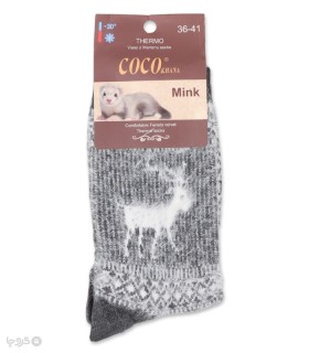 خرید جوراب پشمی موهر ساقدار زنانه کوکو اند هانا طرح گوزن کریسمسی