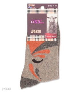 خرید جوراب پشمی ساقدار زنانه کوکو اند هانا طرح گلبرگ