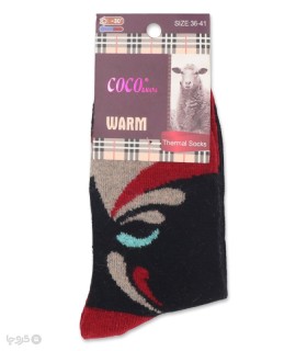 خرید جوراب پشمی ساقدار زنانه کوکو اند هانا طرح گلبرگ