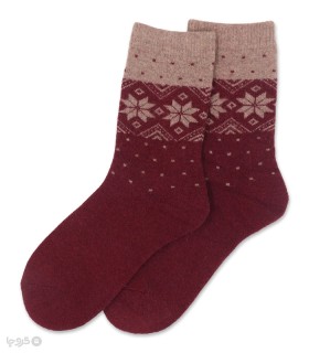 جوراب پشمی ساقدار زنانه کوکو اند هانا طرح شکوفه خالخالی