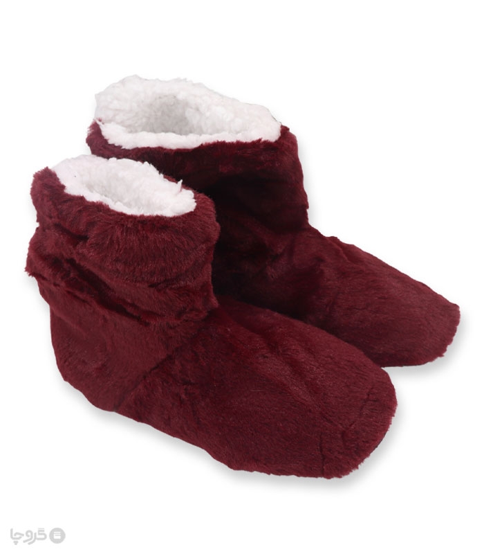 پاپوش پشمی ساقدار کف استپدار ساده