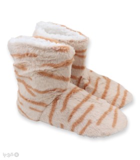 خرید پاپوش پشمی ساقدار کف استپدار طرح خطوط