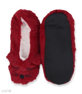 پاپوش پشمی گوشدار کف استپدار طرح خرگوش خوابالو