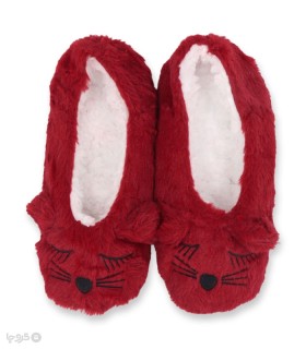 خرید پاپوش پشمی گوشدار کف استپدار طرح خرگوش خوابالو