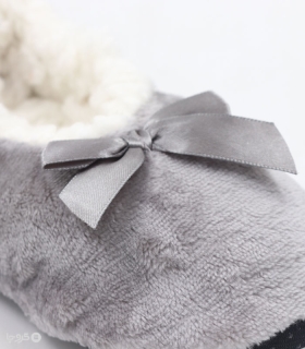 پاپوش پشمی پاپیون دار کف استپدار ساده