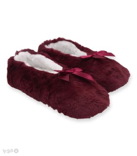 خرید پاپوش پشمی پاپیون دار کف استپدار ساده کد 110