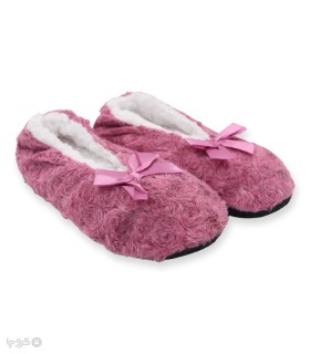 خرید پاپوش پشمی پاپیون دار کف استپدار ساده کد 111