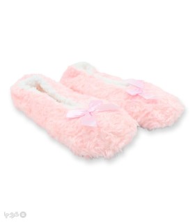 خرید پاپوش پشمی پاپیون دار کف استپدار ساده کد 111