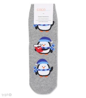 خرید جوراب نیم ساق زنانه کوکو اند هانا طرح پنگوئن سرمایی