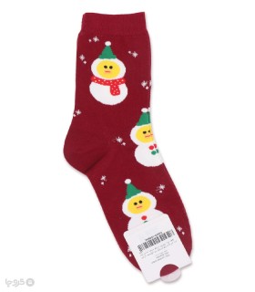 جوراب نیم ساق زنانه کوکو اند هانا طرح آدم برفی شال گردنی