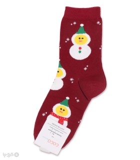 خرید جوراب نیم ساق زنانه کوکو اند هانا طرح آدم برفی شال گردنی