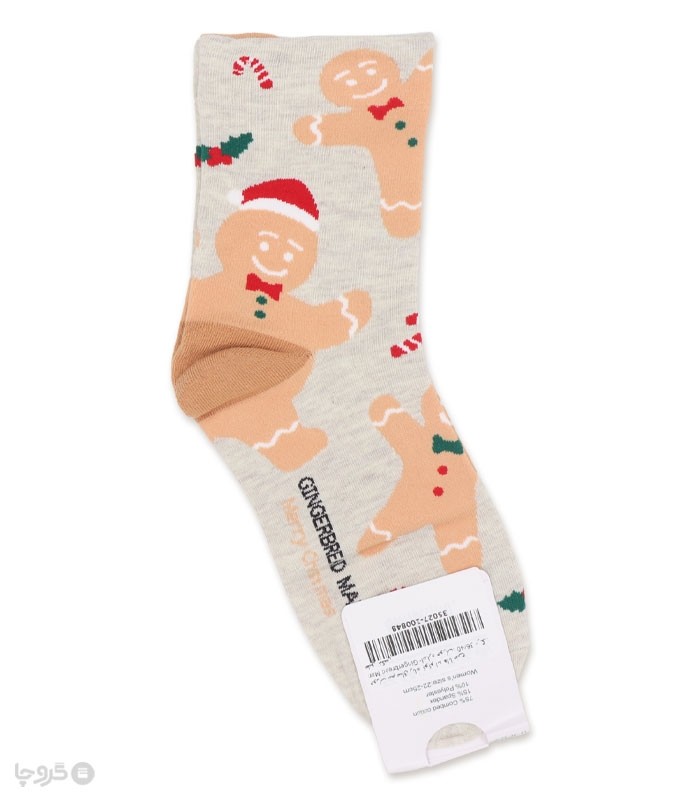 جوراب نیم ساق زنانه کوکو اند هانا طرح Gingerbread Man