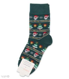 خرید جوراب نیم ساق زنانه کوکو اند هانا طرح بابانوئل رینگی